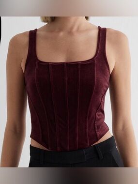 Express Body Contour Velvet Corset Cropped Tank Size Large